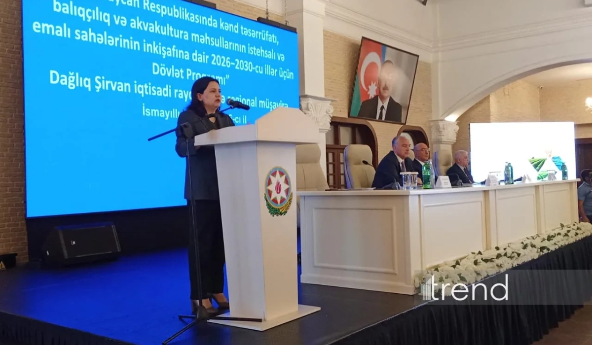 Meeting in Ismayilli where Azerbaijan's 2030 livestock targets were presented