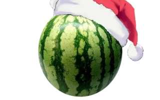 Арбуз в новогодней шапке - Новоричний