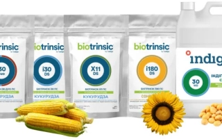 Упаковка препарата Biotransik i209 PS с изображением кукурузы и подсолнуха - Биотринсик и209 ПС