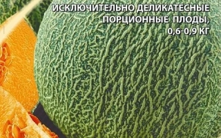 Seed packet for melon Carotel with image of ripe and sliced fruits