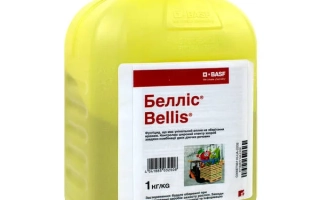 Желтая бутылка с этикеткой Bellis для фунгицидов - БЕЛЛИС, ВГ