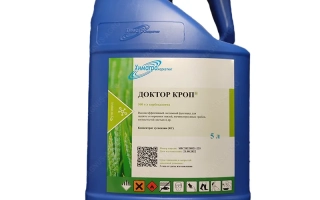 Blue jug with label «Doctor Crop»