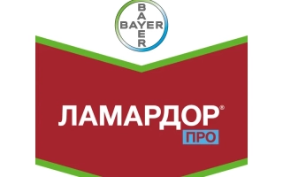 Логотип и название продукта ЛАМАРДОР ПРО на красном фоне