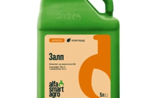 Зеленая канистра с этикеткой Залп от Alfa Smart Agro