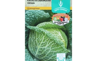 Пакет семян капусты савойской 'Калинка Савойская' с изображением кочана - Нюша