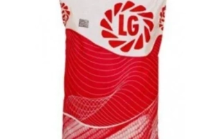 Красно-белый мешок с логотипом LG и волнистым узором. - ЛГ31479