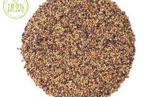 Семечки люцерны Люба в круглой композиции с логотипом и надписью 100г