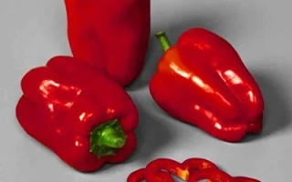 Красные перцы Everest на сером фоне с нарезанными кольцами - ЭВЕРЕСТ