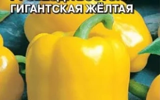 Семена перца желтого сорта ЗВЕЗДА ВОСТОКА на упаковке с изображением плодов