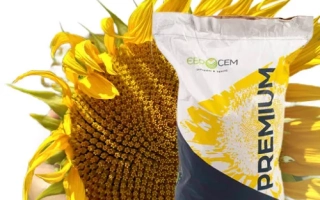 Мешок семян подсолнечника с изображением подсолнуха и надписью PREMIUM - НС Х 7640