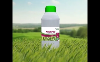 Бутылка с регулятором роста АНДЕРИЗ на фоне зеленого поля