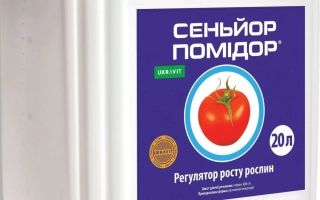Белая канистра с синей этикеткой, на которой изображён красный помидор и написано «СЕНЬЁР ПОМИДОР». - СЕНЬЙОР ПОМИДОР