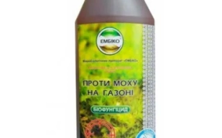 Бутылка с регулятором роста Ембико на зелёном фоне