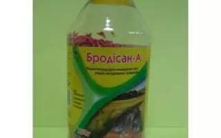Продукт Бродисан А в прозрачной бутылке с желтой крышкой