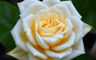 Белая роза с желтым центром на темном фоне - СКХ 14206