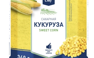 Консервированная сахарная кукуруза в банке с этикеткой 'САМАРАЯ КУКУРУЗА SWEET CORN' - КЭШ