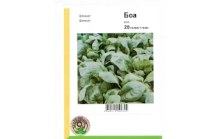 Пакет семян шпината Боа с фото листьев