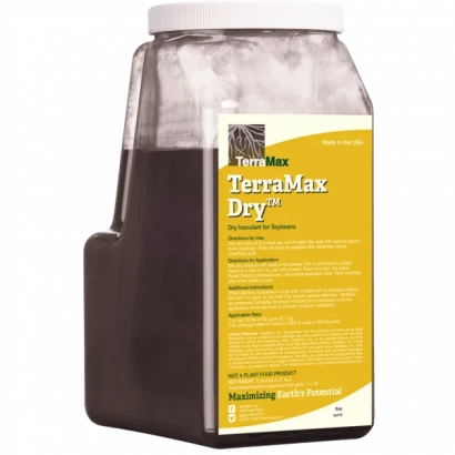 Продукт TerraMax Dry в прозрачной бутылке с жёлтой этикеткой