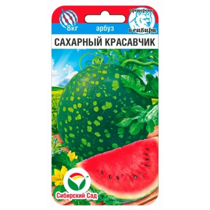 Seed packet Sugar Beauty with watermelon image - KRASAVECHIK