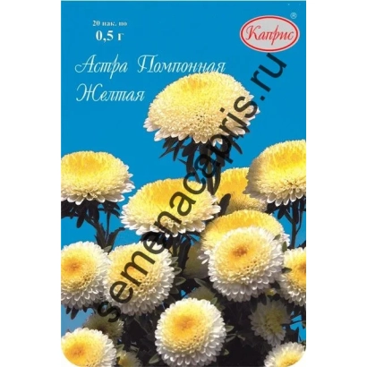 Seed packet of aster Почтиная Желтая - CUPIDONCHIK