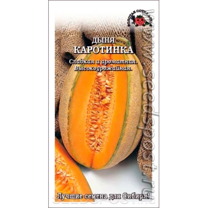 Pack of melon seeds Karotinka with image of ripe fruit
