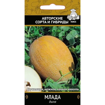Seed packet of melon variety MLADA with fruit image