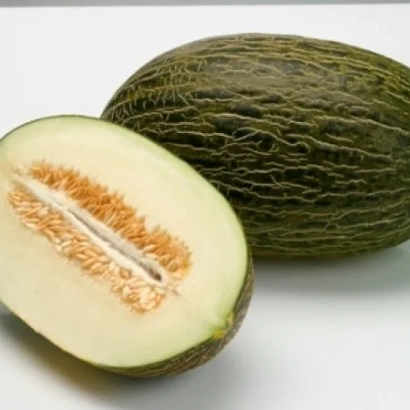 Melon with a cut section on a white background - REIMEL