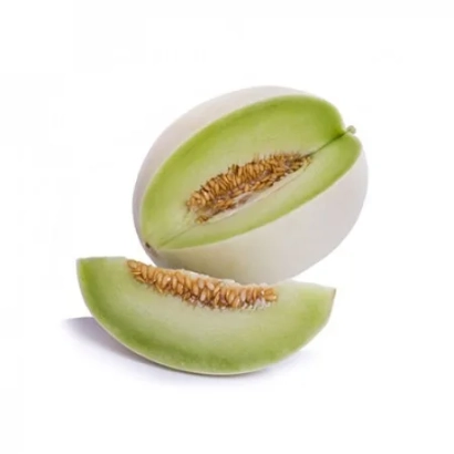 Срез дыни САНВИЧЕНТЕ на белом фоне