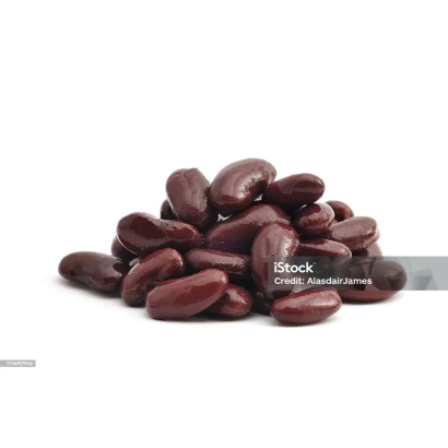 Pile of red beans on white background - GORNAL