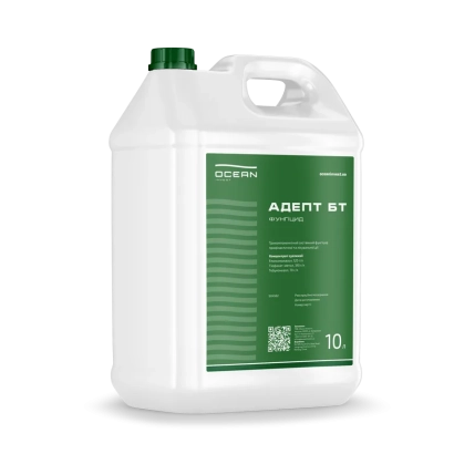 White jug with green label AGENT BT - Adept BT