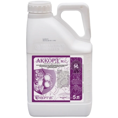 Bottle of fungicide AKKORP m.s. with 5 L volume - Acorde m.s.