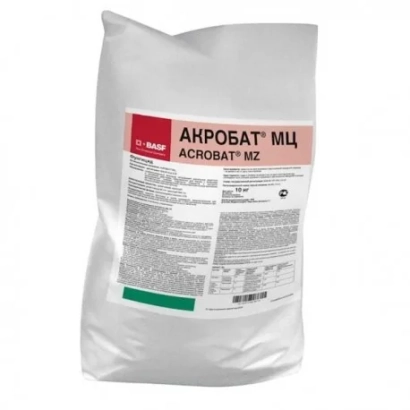 Белый мешок с фунгицидом АКРОБАТ® МЦ на красной этикетке.