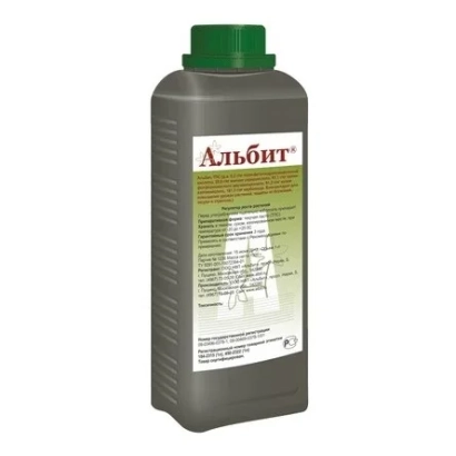 Фунгицид Альбит в бутылке с этикеткой - Альбит Тпс