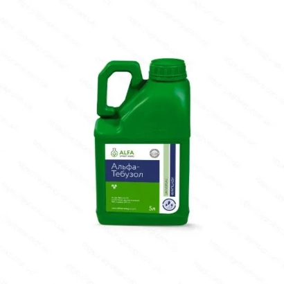 Green canister with label Alpha-Tebuzol