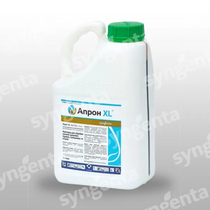 Бутылка с фунгицидом Апрон XL на белом фоне - Апрон XL 350 ES