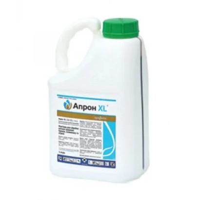 Бутель з фунгіцидом Апрон XL на білому фоні - Апрон ХL 350 ЕS