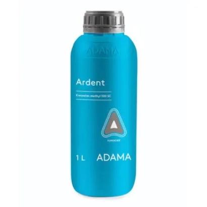 Синяя бутылка с надписью Ardent и логотипом ADAMA - Ардент к.с.