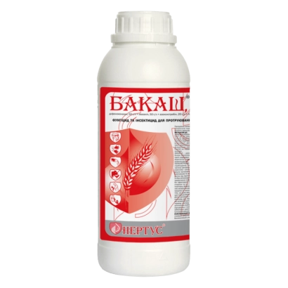 Фунгицид Бакаш в белой бутылке с красной этикеткой