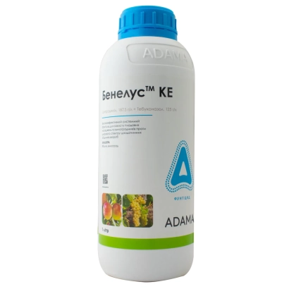 Бутылка фунгицида Бенелус KE с этикеткой и логотипом ADAMA