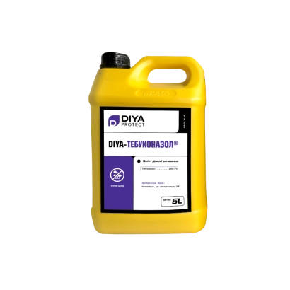 Желтый канистра с этикеткой DIYA-TEBUKONAZOL - DIYA-Тебуконазол
