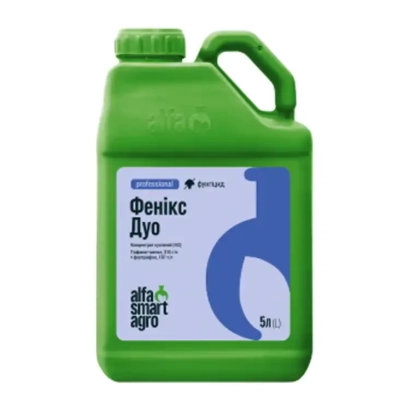 Зеленая канистра с этикеткой Феникс Дуо