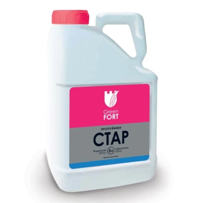 Бутелька з фунгіцидом Greenfort Star, на етикетці написано CTAP - Грінфорт Стар