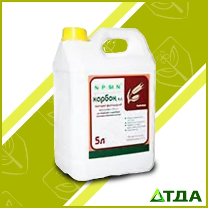 Біла канистра з етикеткою КАРБОН об'ємом 5 л на зеленому фоні - КАРБОН, КС