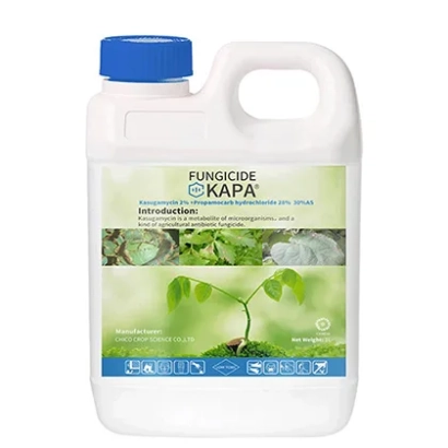 Fungicide KARA in a white jug with a blue cap - Karma c.s.