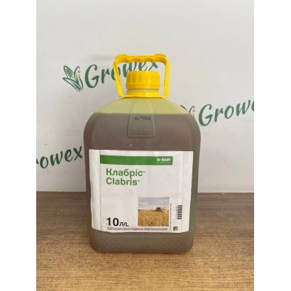 Канистра с фунгицидом Клабрис объёмом 10 л на деревянной поверхности