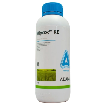 Бутылка с фунгицидом Мираж KE на белом фоне - Мираж КЕ