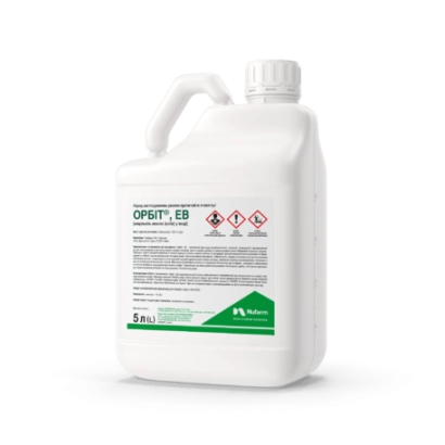 Белая канистра с этикеткой Орбит для фунгицидов