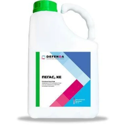 Bottle of fungicide Pegas KE by brand Defenda