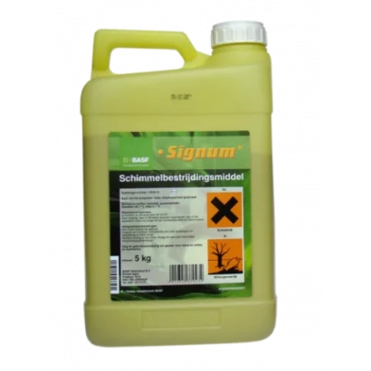 Канистра с фунгицидом Signum, зелёная этикетка с предупреждающими символами - Сигнум