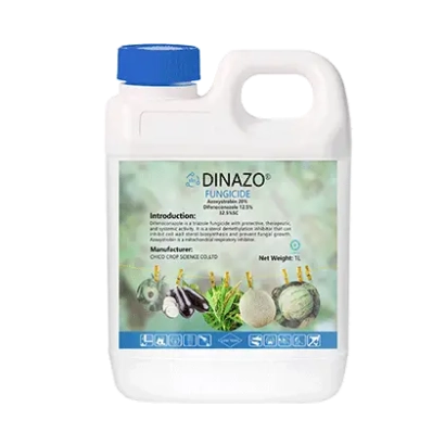 Бутель з фунгіцидом DINAZO на зеленому фоні - Синтазо SС